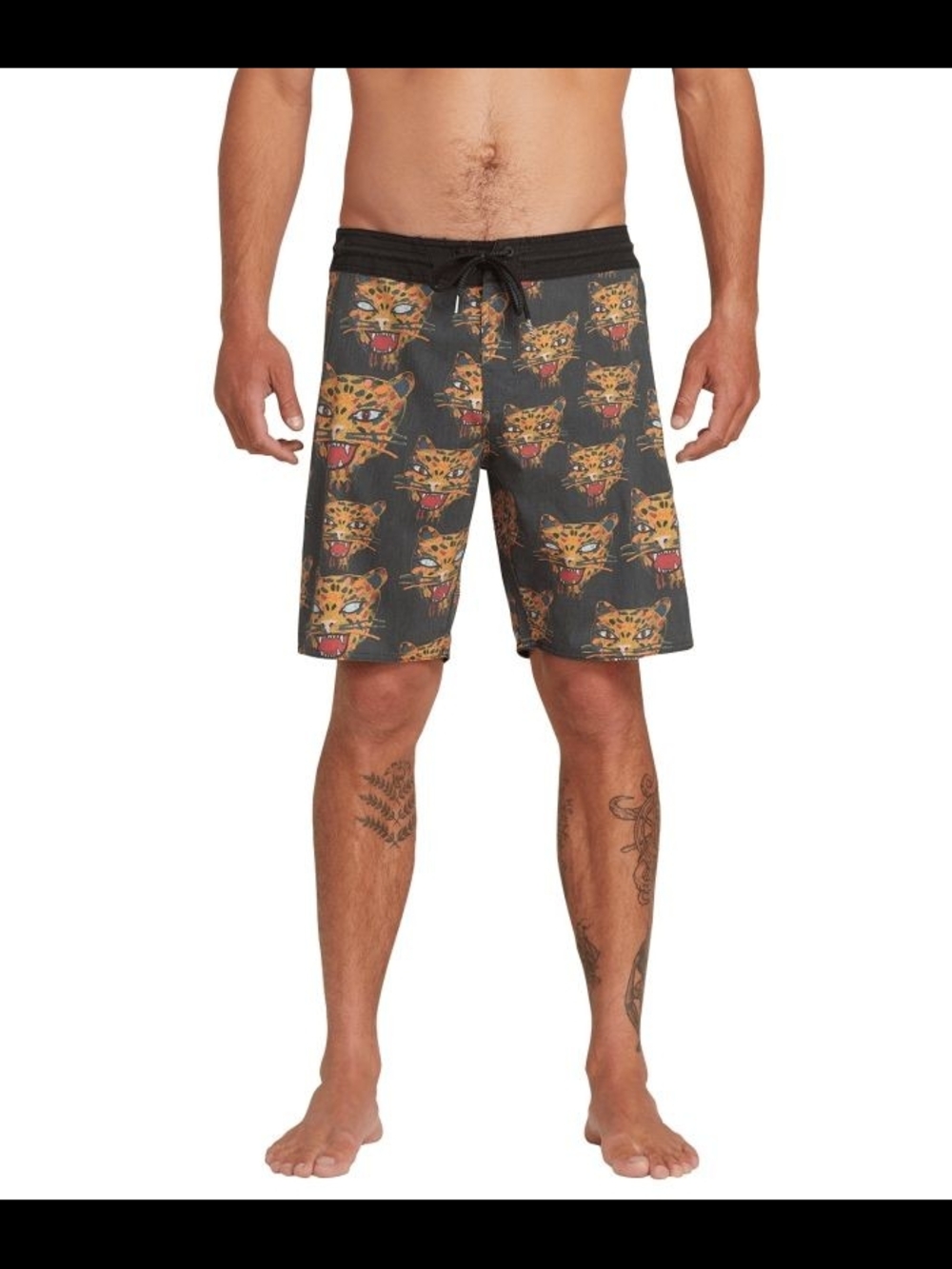 Volcom Ozzie Stoney Swim Shorts with Leopard Head Pattern